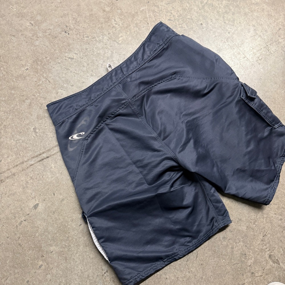 O'Neill Mens Navy Blue Cargo Board Shorts Surf Trunks Size 34 Drawstring Waist